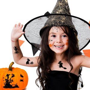 Supperb Halloween Face Tattoo Spider Temporary Face Tattoo - Spider, Spider Web